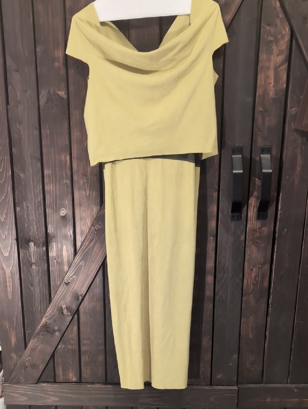 Vilma Mare, Lime Green Off-Shoulder Dress, Size L